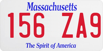 MA license plate 156ZA9