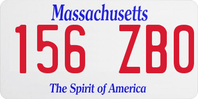 MA license plate 156ZB0