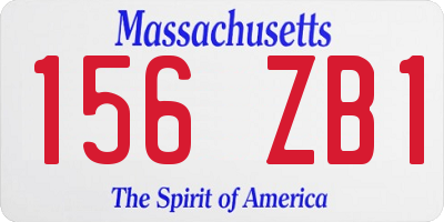 MA license plate 156ZB1