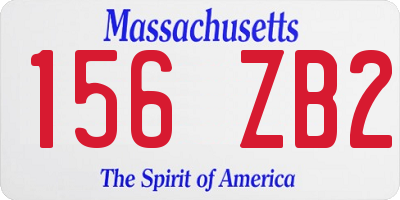 MA license plate 156ZB2