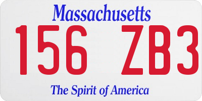 MA license plate 156ZB3