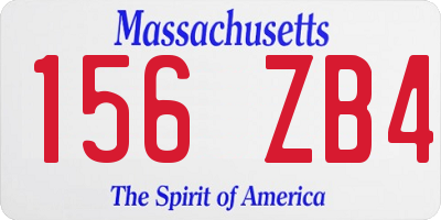 MA license plate 156ZB4