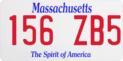 MA license plate 156ZB5