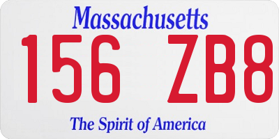 MA license plate 156ZB8