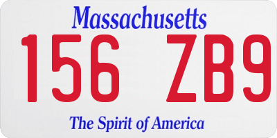 MA license plate 156ZB9