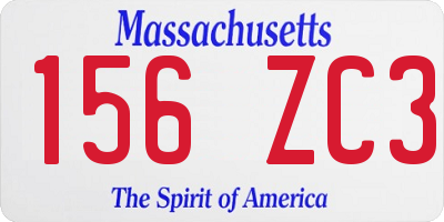 MA license plate 156ZC3