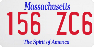 MA license plate 156ZC6