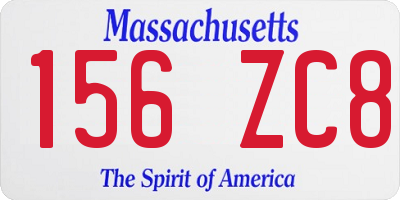 MA license plate 156ZC8