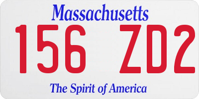 MA license plate 156ZD2
