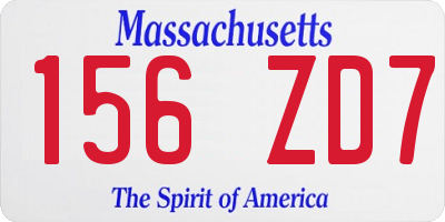 MA license plate 156ZD7