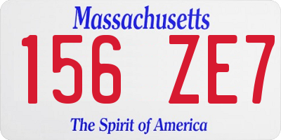 MA license plate 156ZE7