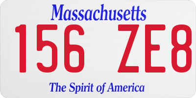 MA license plate 156ZE8