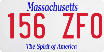MA license plate 156ZF0