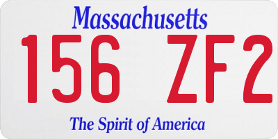 MA license plate 156ZF2
