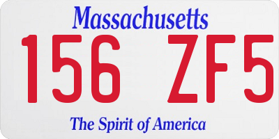 MA license plate 156ZF5