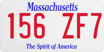 MA license plate 156ZF7