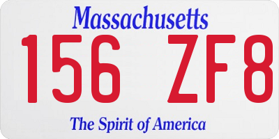 MA license plate 156ZF8