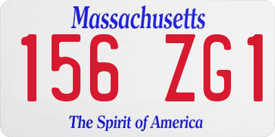 MA license plate 156ZG1