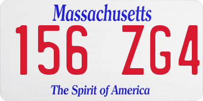 MA license plate 156ZG4