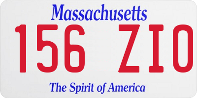 MA license plate 156ZI0
