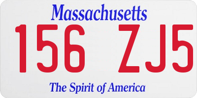 MA license plate 156ZJ5