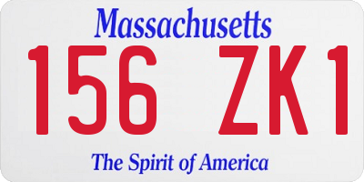 MA license plate 156ZK1