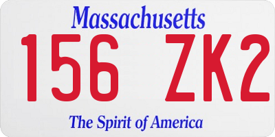 MA license plate 156ZK2