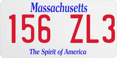 MA license plate 156ZL3