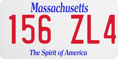 MA license plate 156ZL4