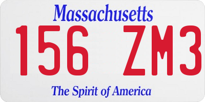 MA license plate 156ZM3