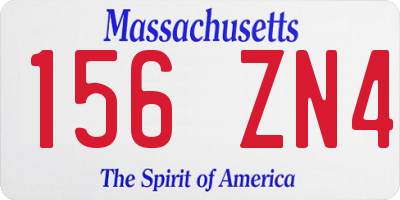 MA license plate 156ZN4