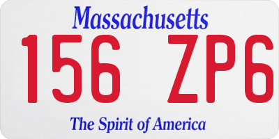 MA license plate 156ZP6