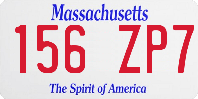 MA license plate 156ZP7