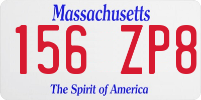 MA license plate 156ZP8