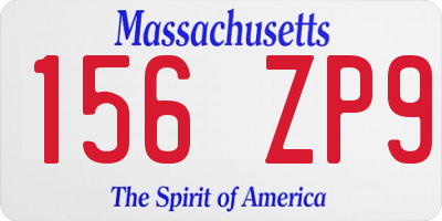 MA license plate 156ZP9