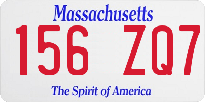MA license plate 156ZQ7