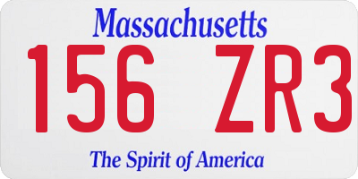 MA license plate 156ZR3