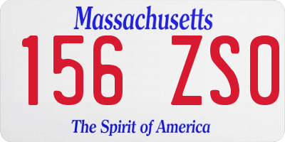MA license plate 156ZS0