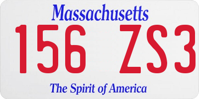 MA license plate 156ZS3