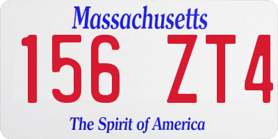 MA license plate 156ZT4