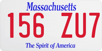 MA license plate 156ZU7
