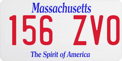 MA license plate 156ZV0