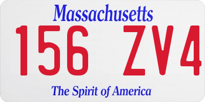 MA license plate 156ZV4