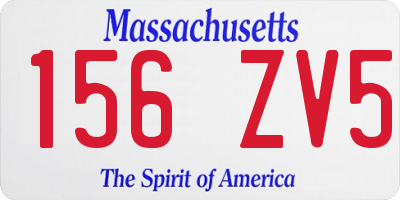 MA license plate 156ZV5