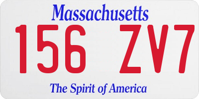 MA license plate 156ZV7