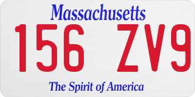 MA license plate 156ZV9