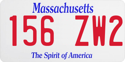 MA license plate 156ZW2