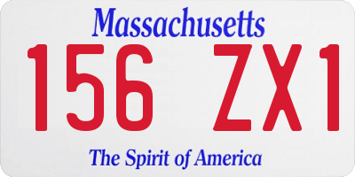 MA license plate 156ZX1