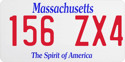 MA license plate 156ZX4