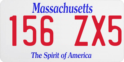 MA license plate 156ZX5